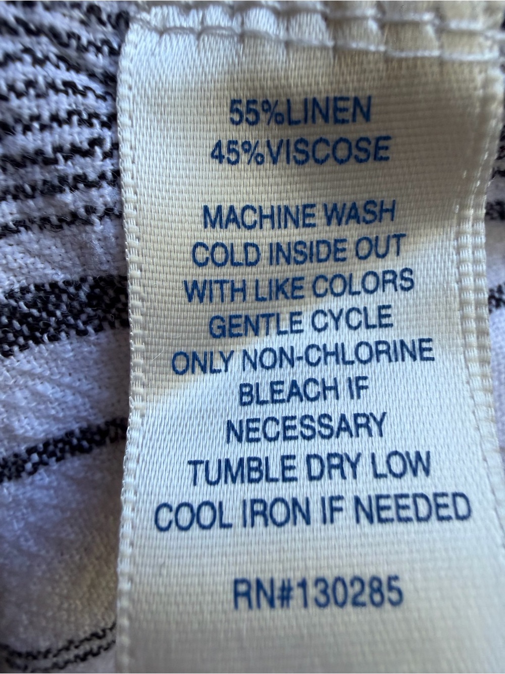 Per Se Linen Blend Striped Drawstring Pants M - Picture 4 of 4